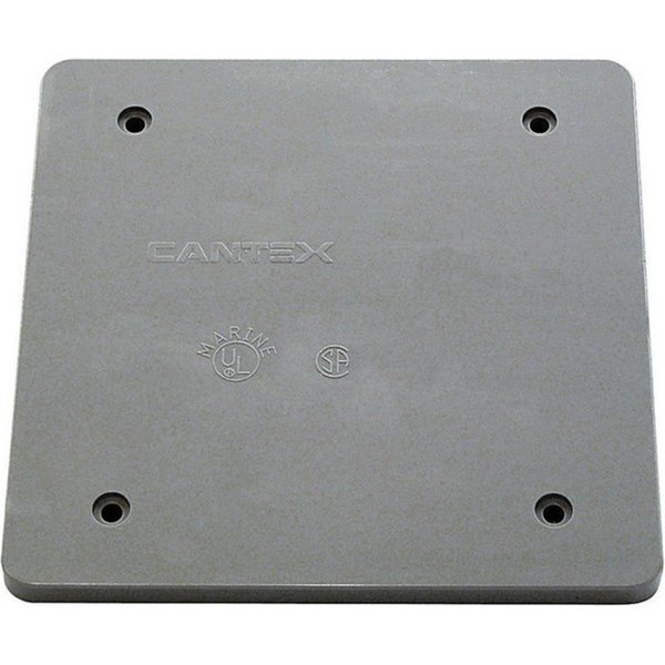 Cantex Electrical Box Cover, 2 Gang, PVC, Blank 3020534